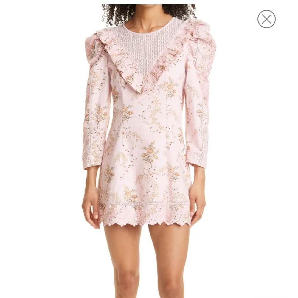 Loveshackfancy Cedella Long Sleeve Mini Dress size 6 NWT Cotton Flannel